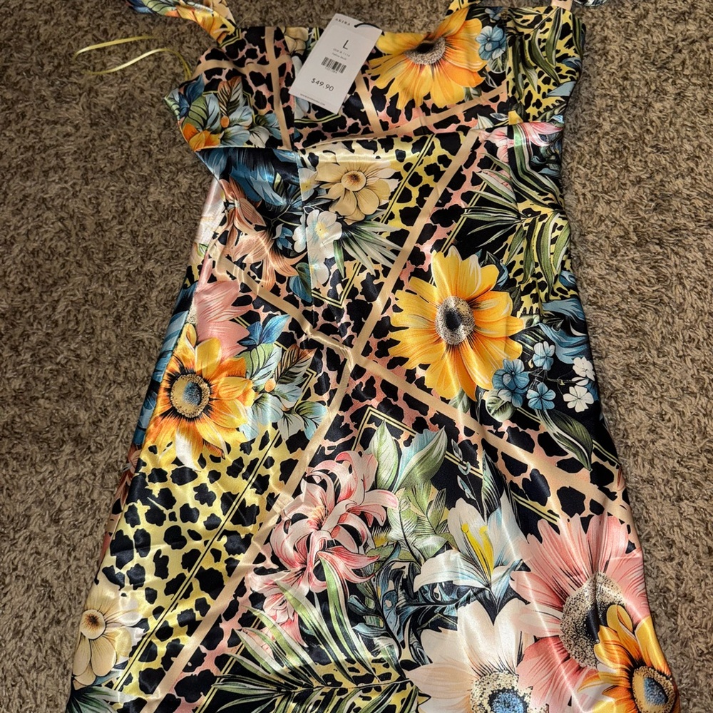 AKIRA Floral and Animal Print Mini Dress